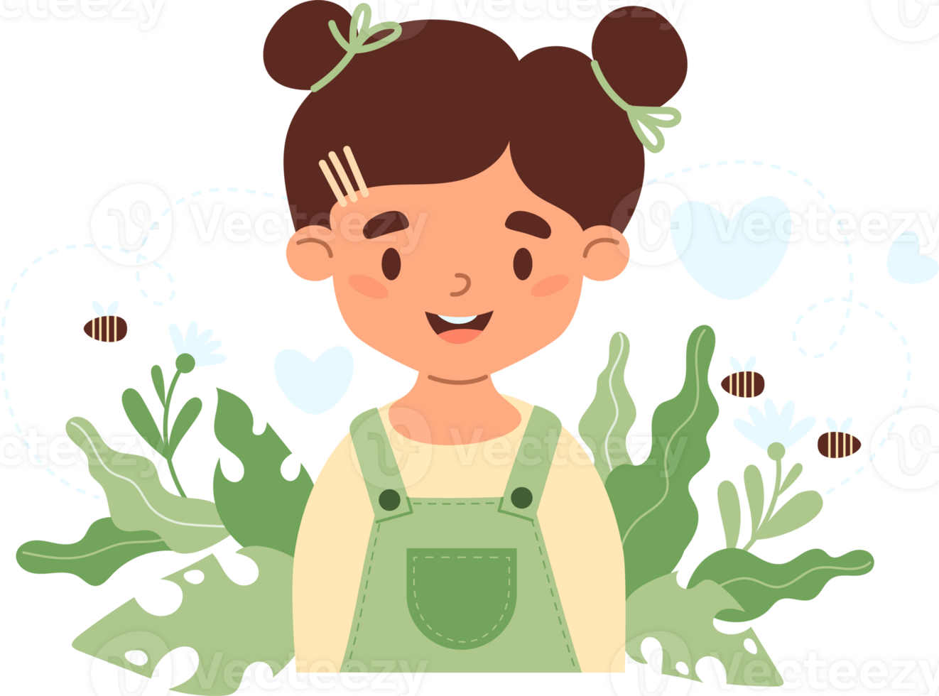 Cute girl and nature, mental health of child png