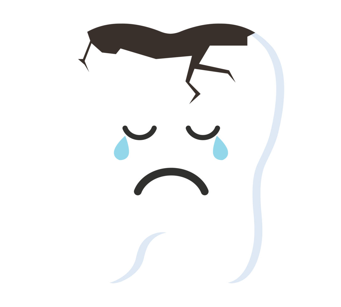 Cry White Teeth Because of Cavity png