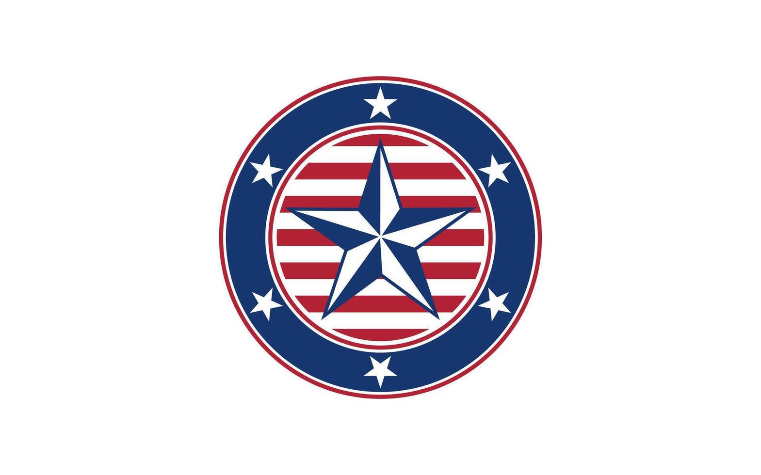 Star with Round frame American flag Independence day USA concept Illustration vector