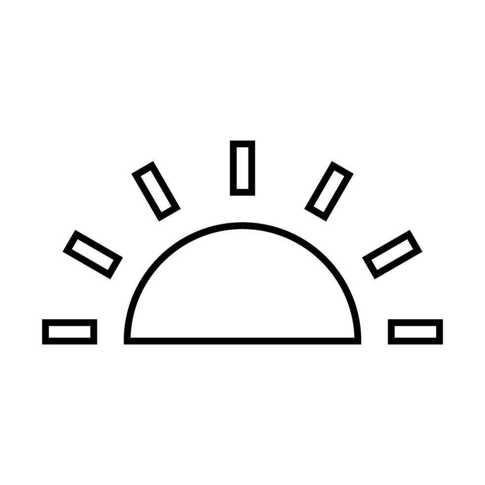 Sunrise sign . A thin line sign. Isolated contour symbol illustration vector