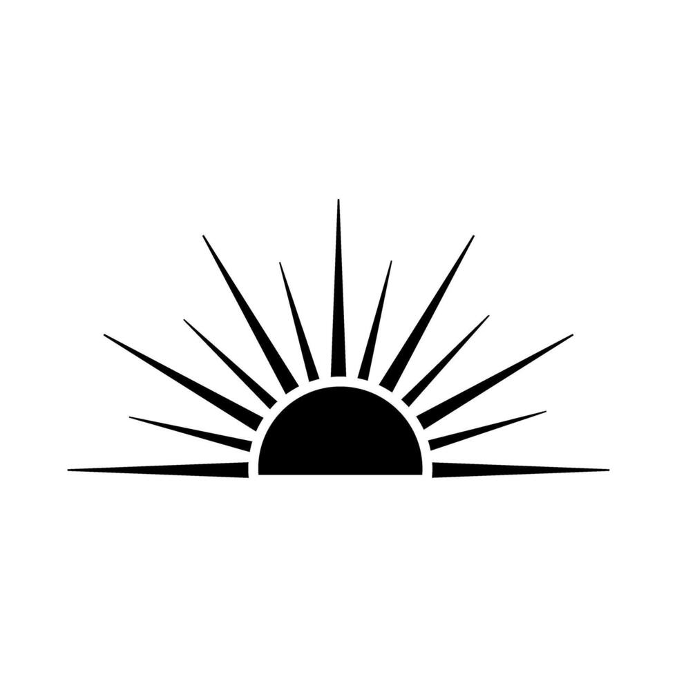 Sunset sign design symbol of the sun and the rays of the sun vector