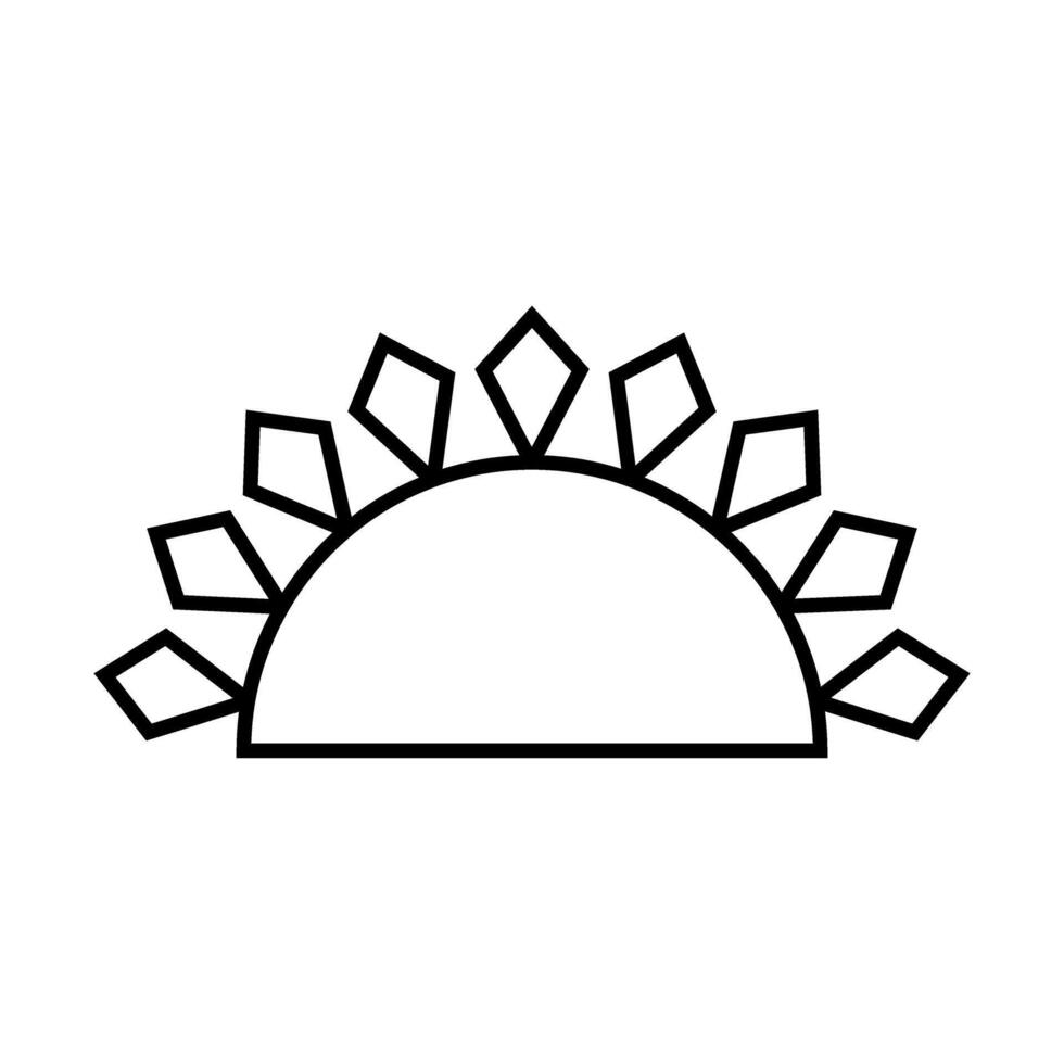 Sun icon over white background, half line half color style, illustration sign or symbol. vector