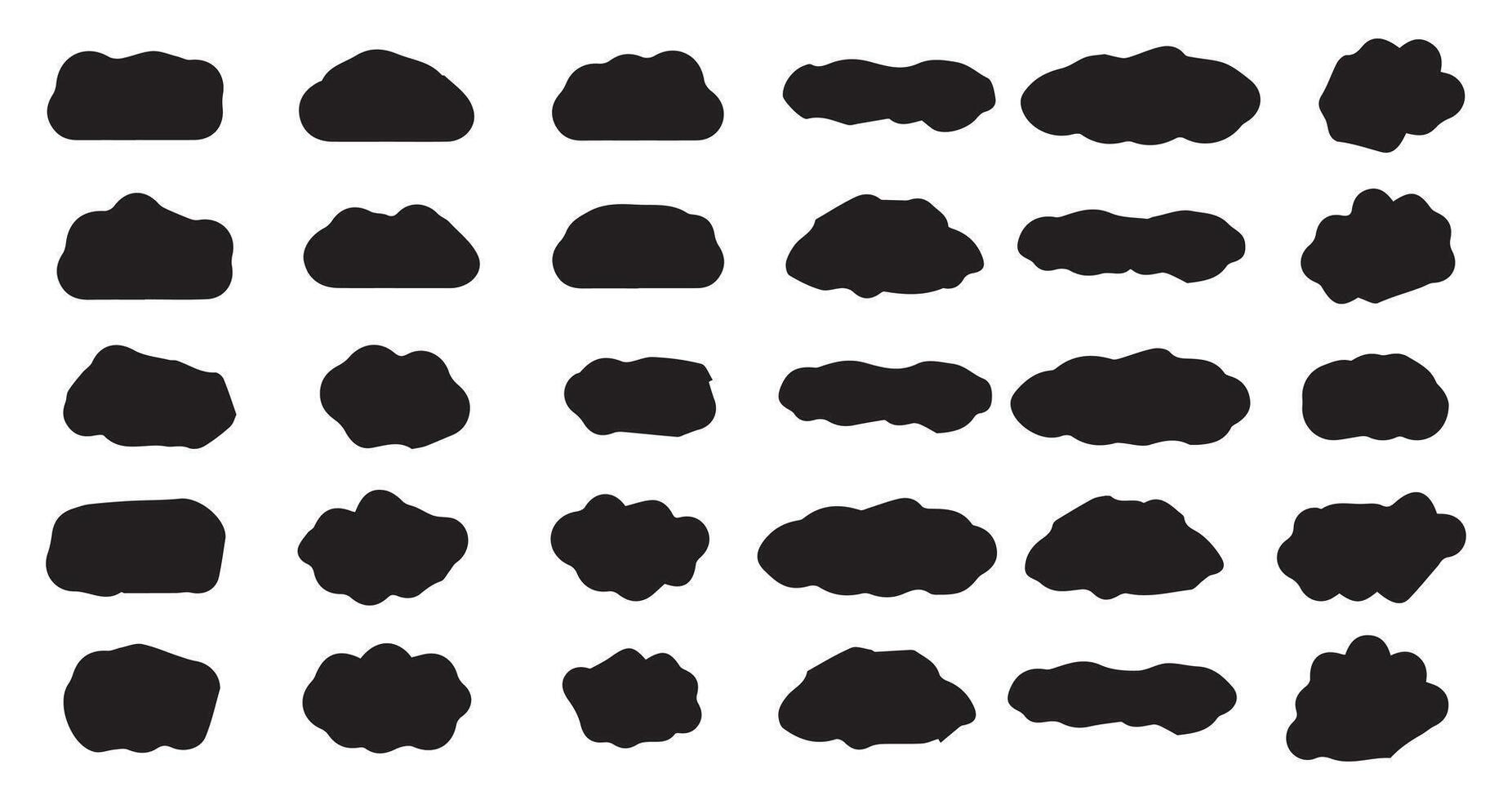 Cloud symbol in line and glyph style. Cloudy set isolated on a white background vector