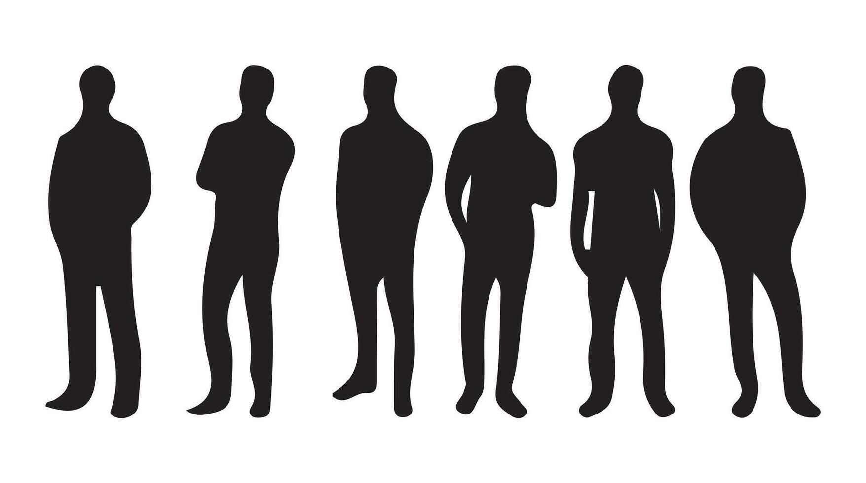 Person silhouette. Set of black business avatars. vector