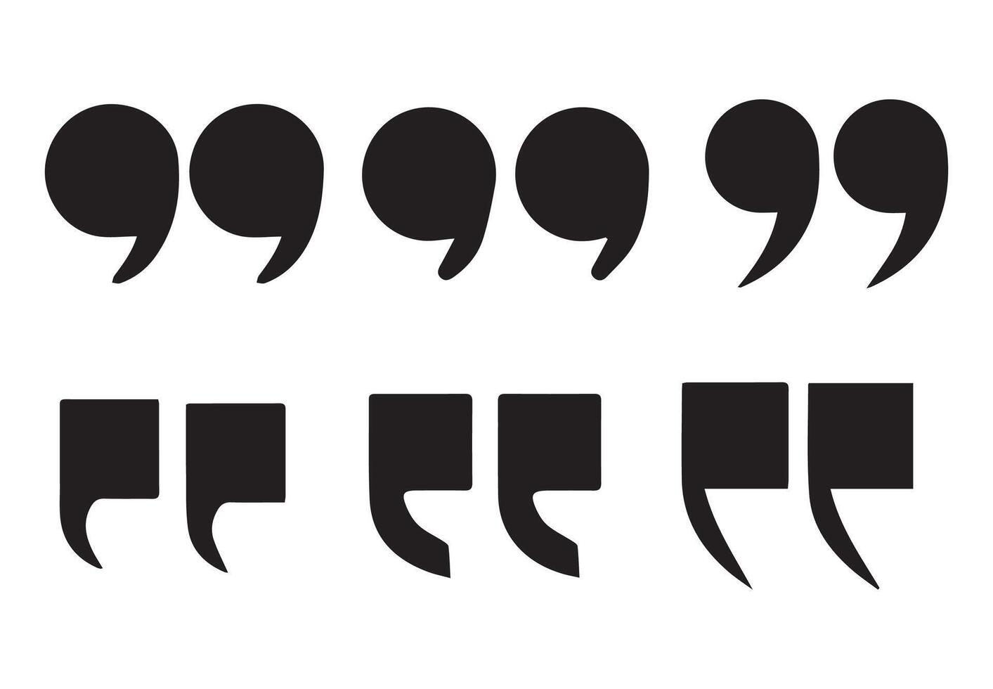 Simple and flat quotation mark icon. Quote Marks with Ink and Paper vector