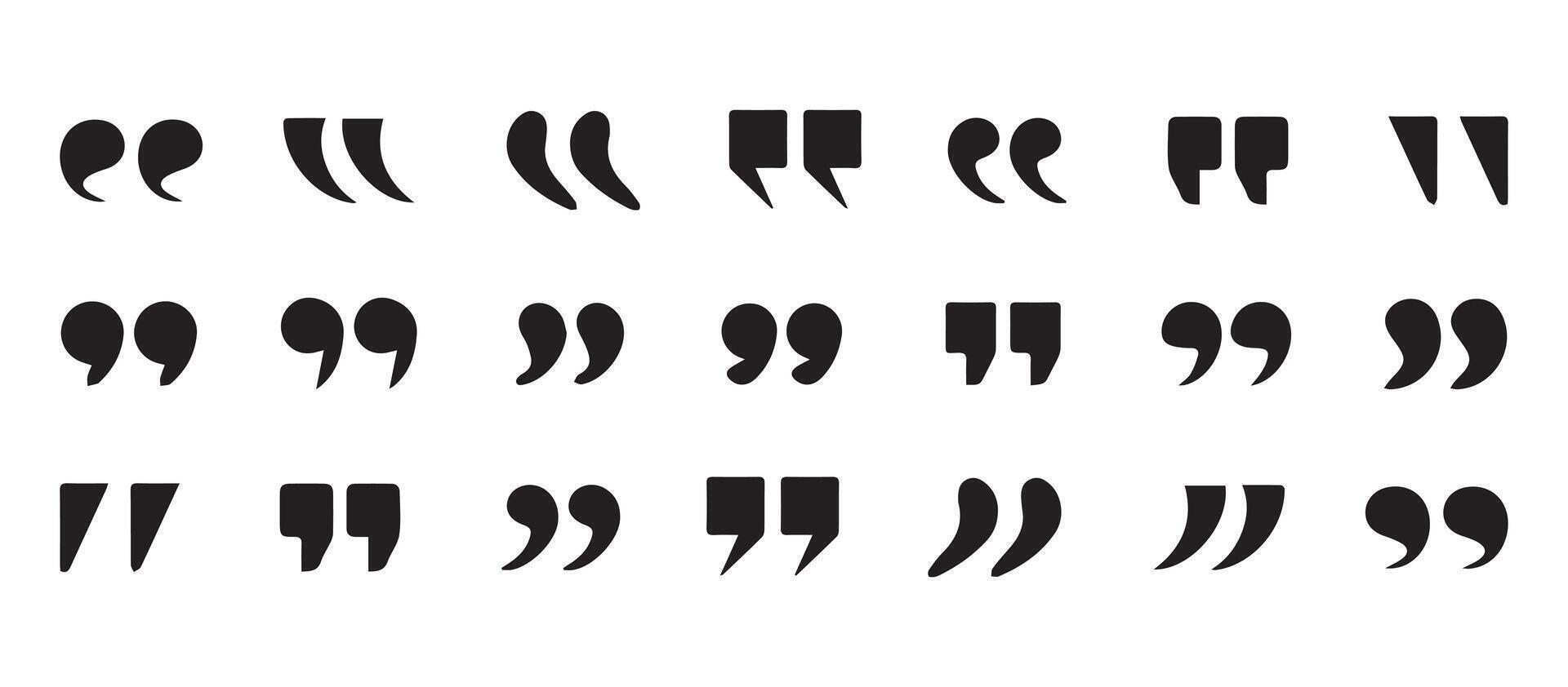 Quote symbol. Simple quotes collection vector
