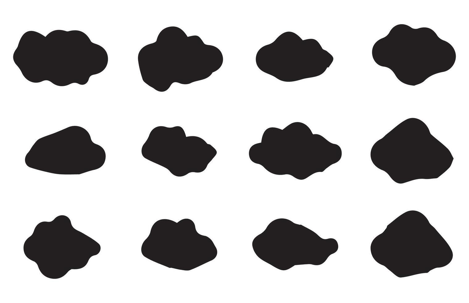 Sky weather clouds. Collection of various forms and contours vector