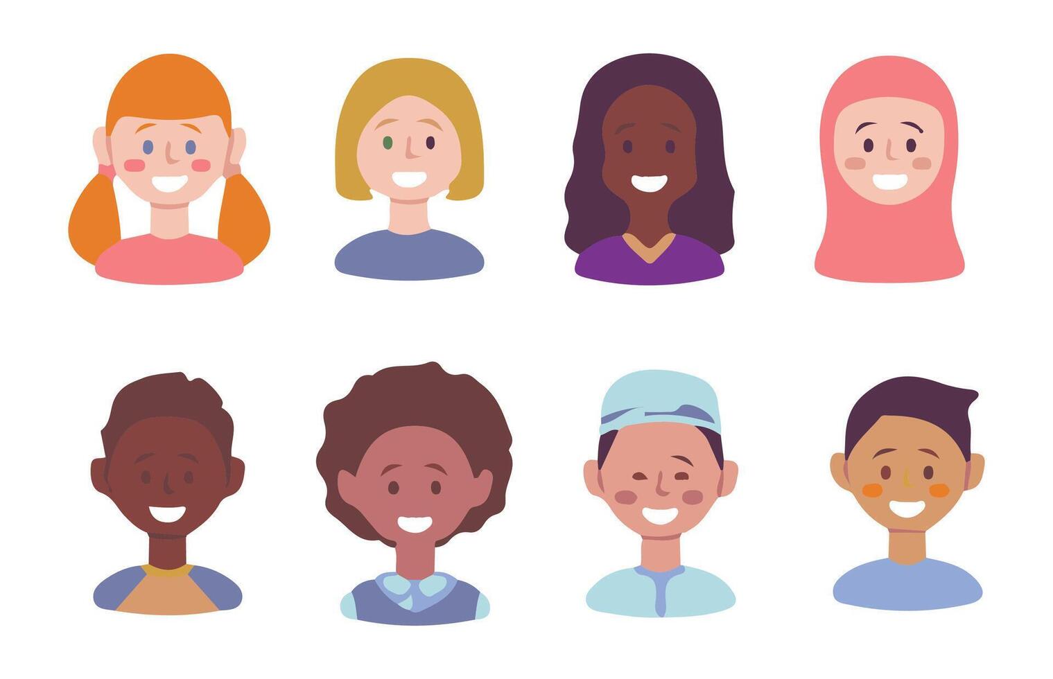 Profile icon set. Man and Woman color avatar set vector