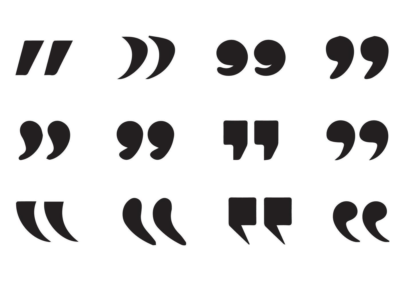 Quotation mark sign and symbol vector