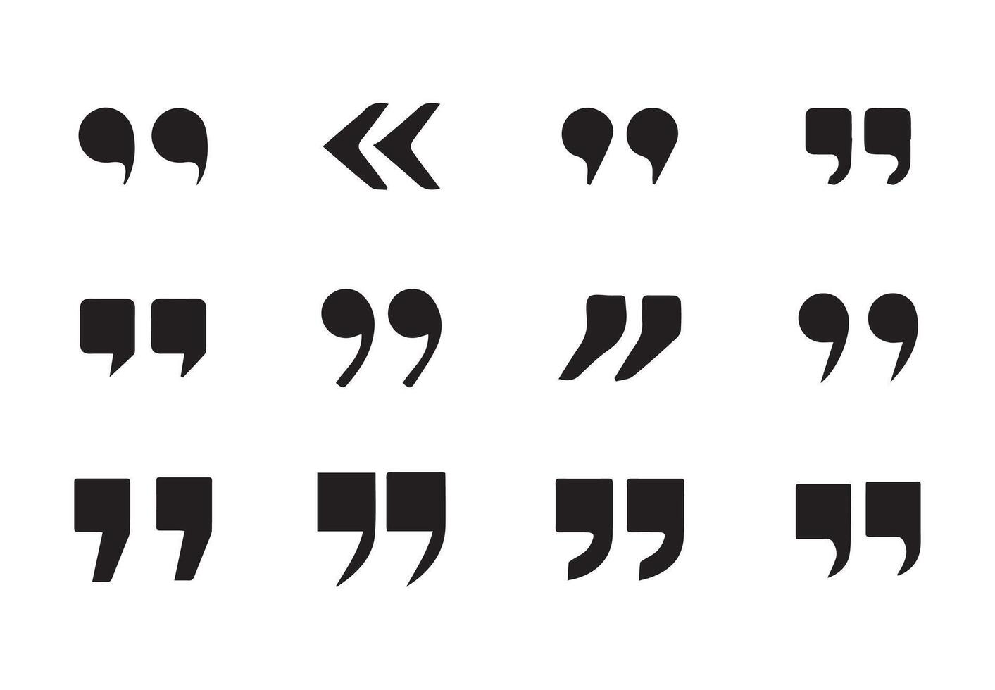 Sign and symbol. Quotation mark vector