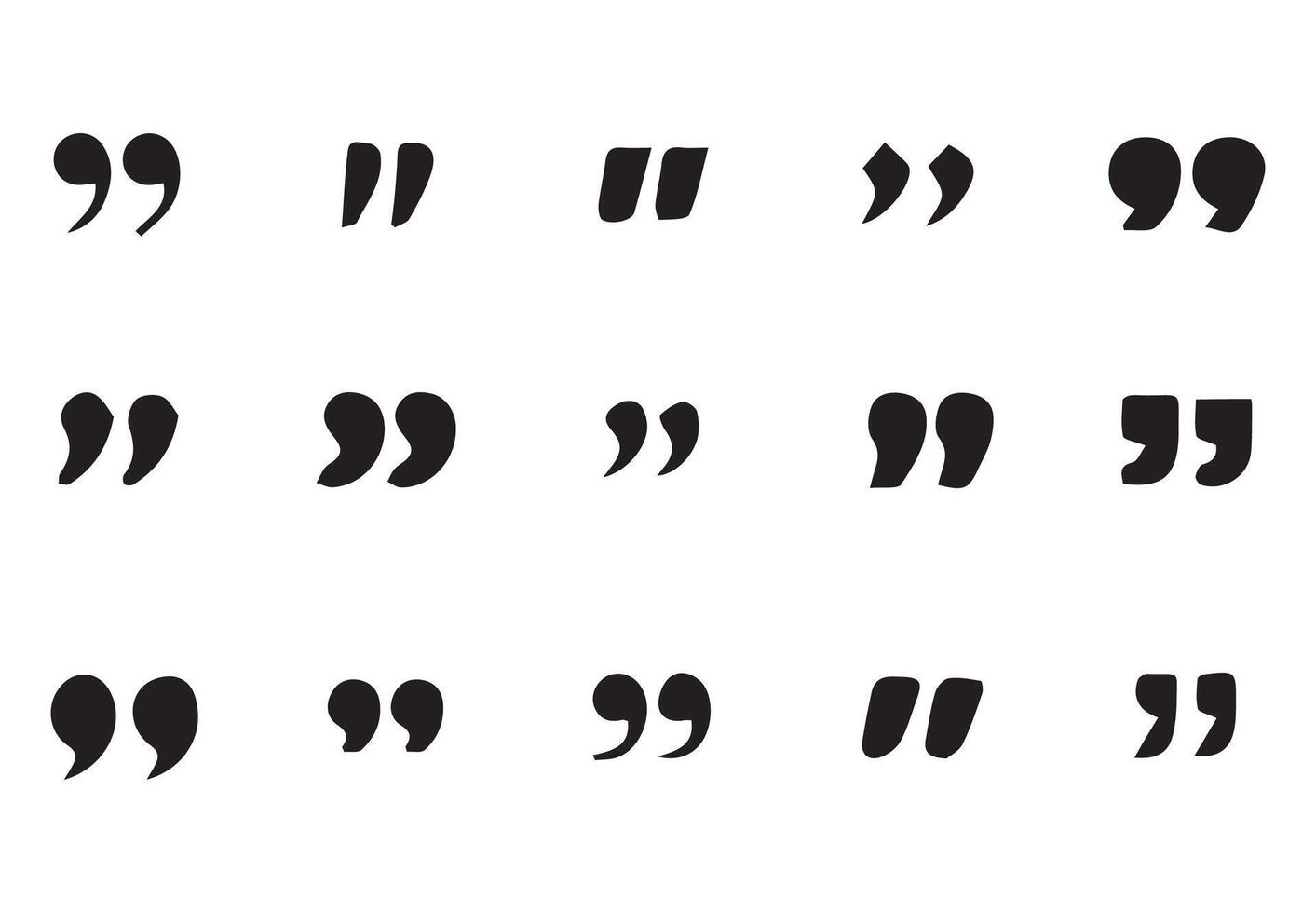 Sign and symbol set. Quotemarks vector