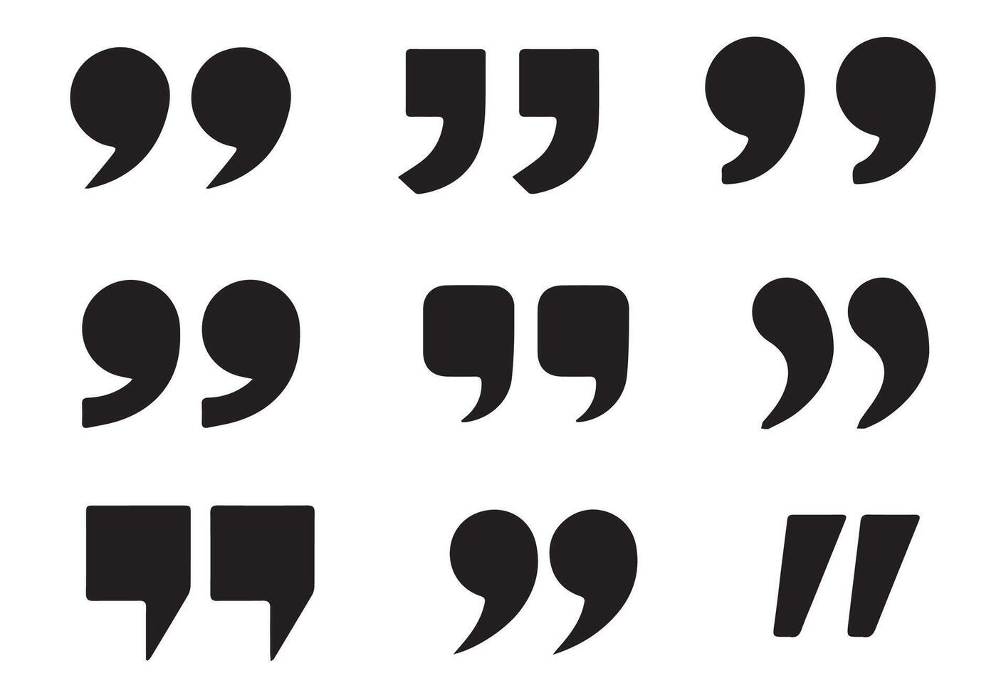 Simple Quote mark. Mark icon set for conversation or definition vector