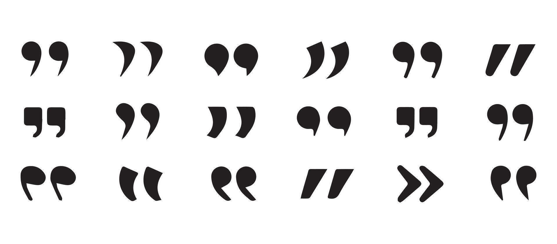 Set of quote marks icon set. Quotes icon. vector