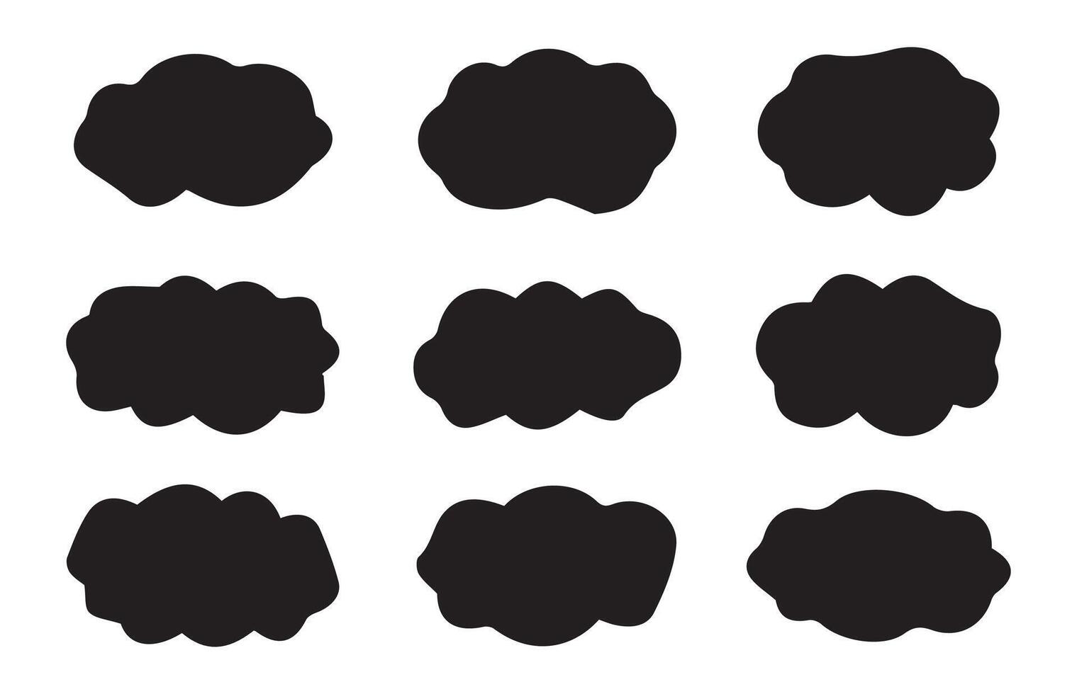 Fluffy clouds silhouette. Sky weather clouds vector