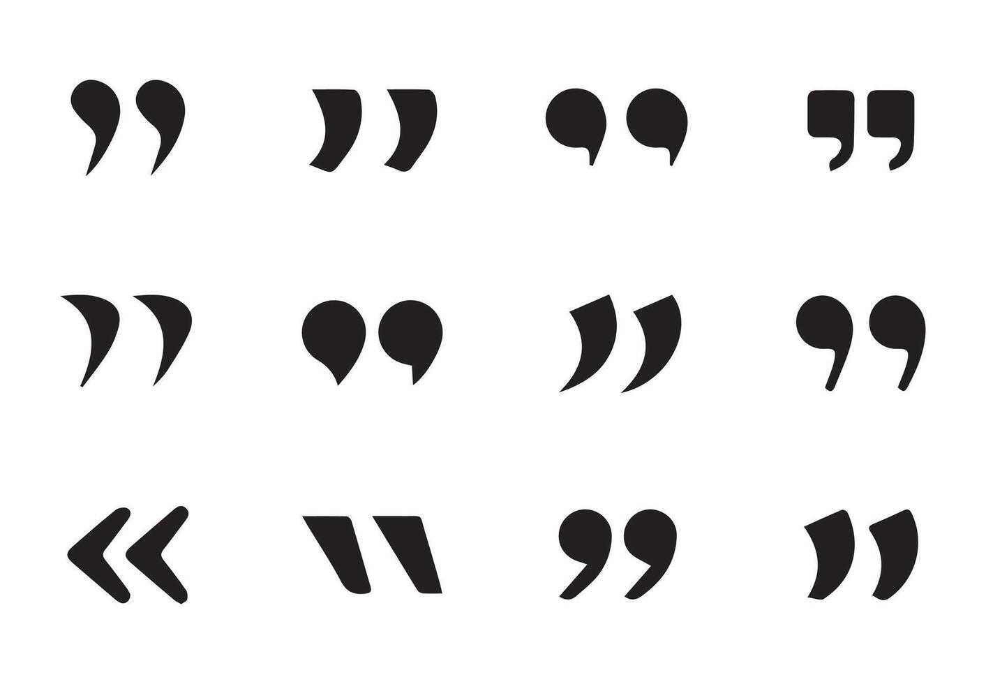 Quotation marks.Black quotes icon collection vector
