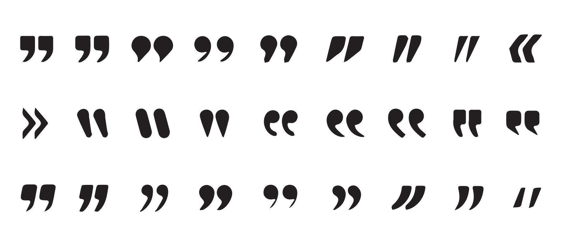 Simple and flat quotation mark icon vector