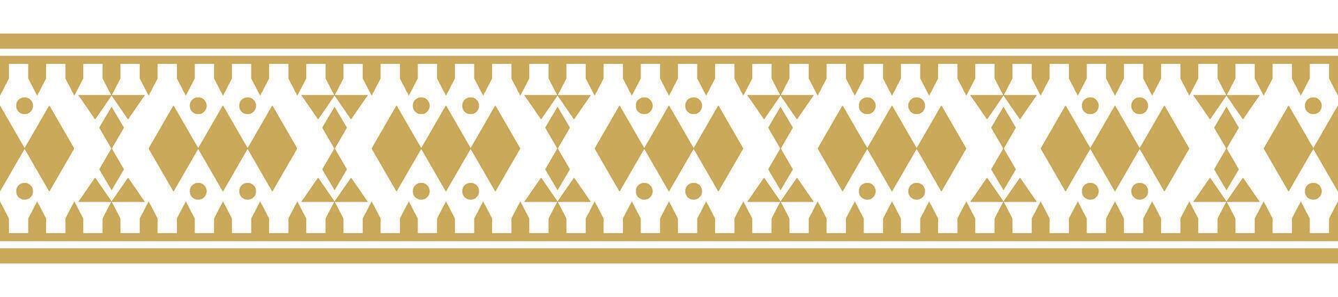 Geometric Tribal Gold Border Design for Traditional and Modern Textile. vector