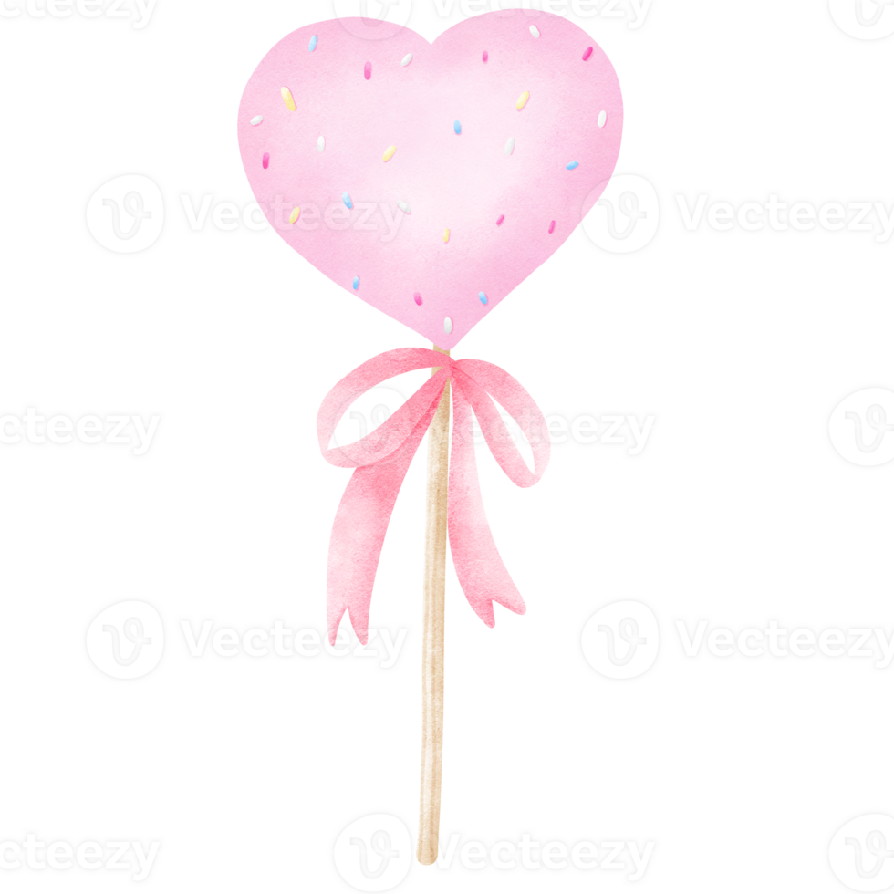 pink heart shaped lollipop png