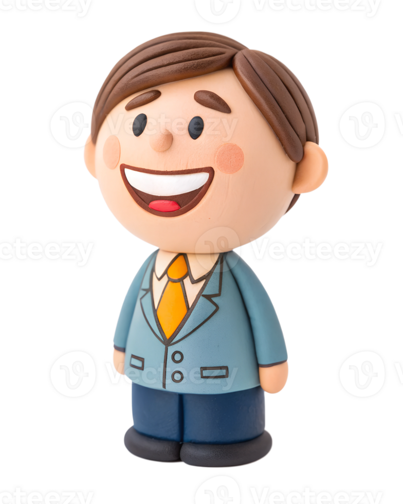 a clay Cute, Actuary, happy and smile, isolated on a transparent background png