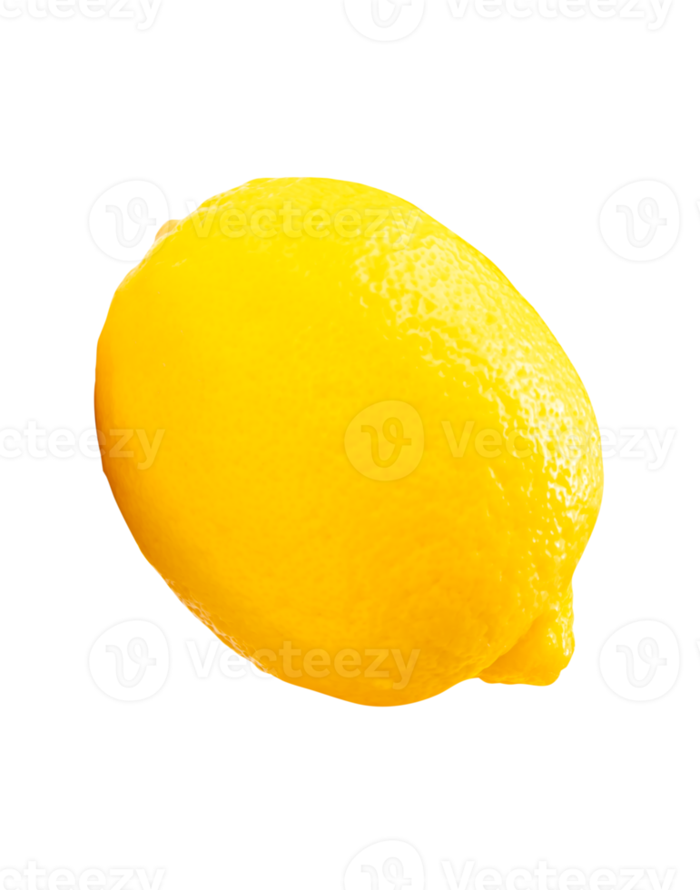 A yellow fruit of lemon isolated with clipping path in file format png