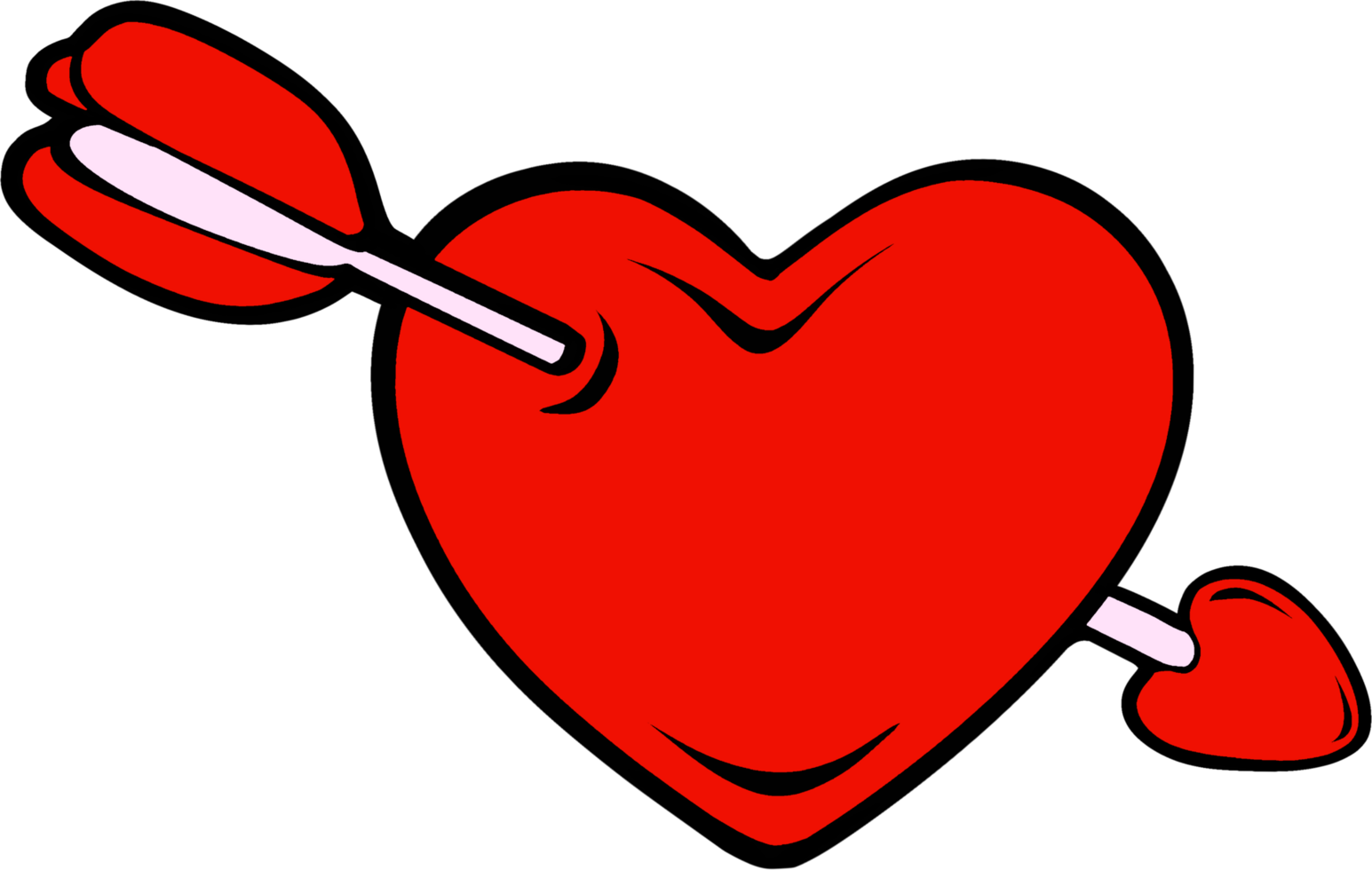 Red heart pierced by an arrow, isolated png