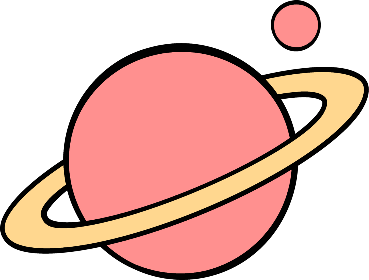 This is an illustration of the planet Saturn isolated on png