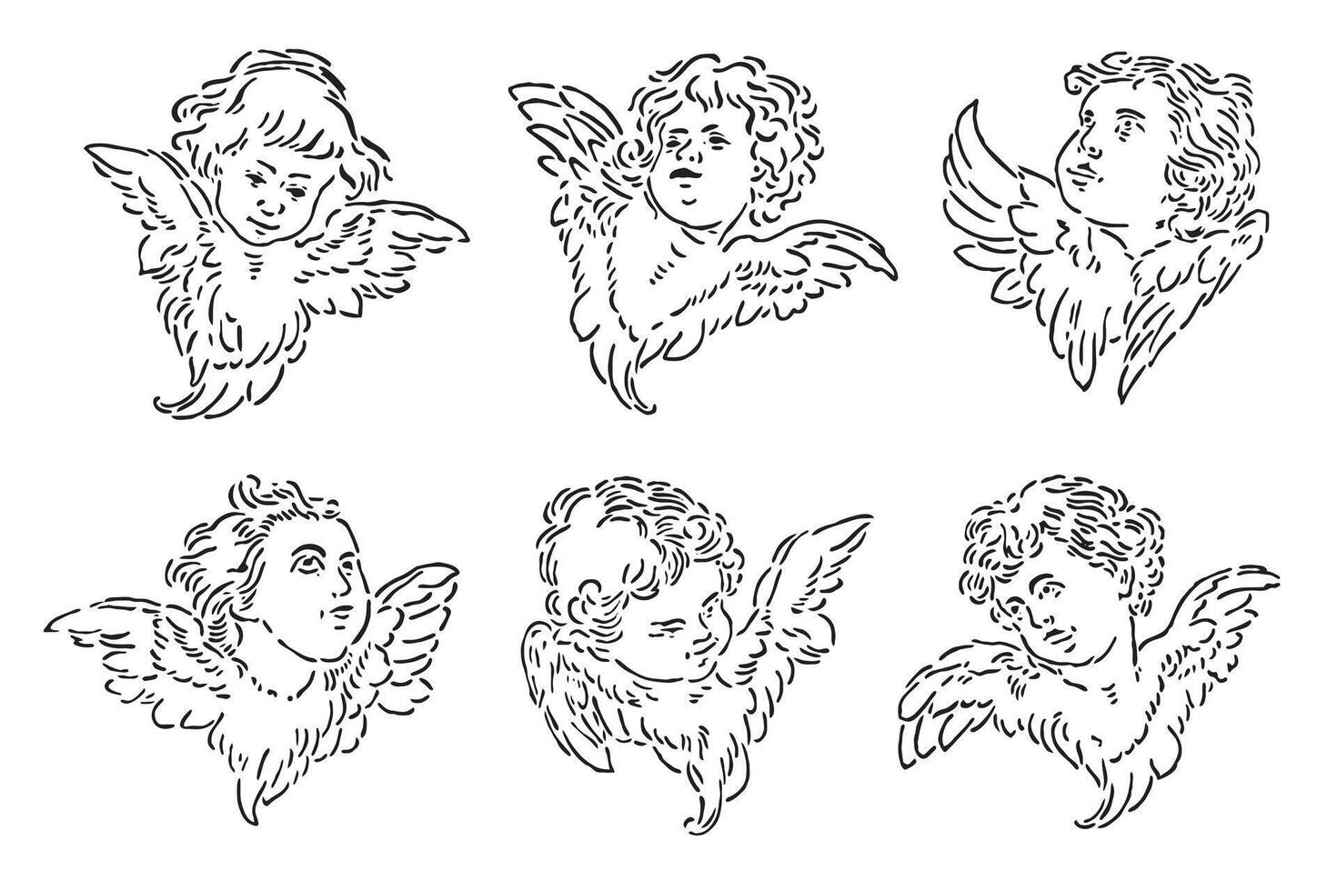 Angel hand painted. Cupid symbol. Valentine's day vector