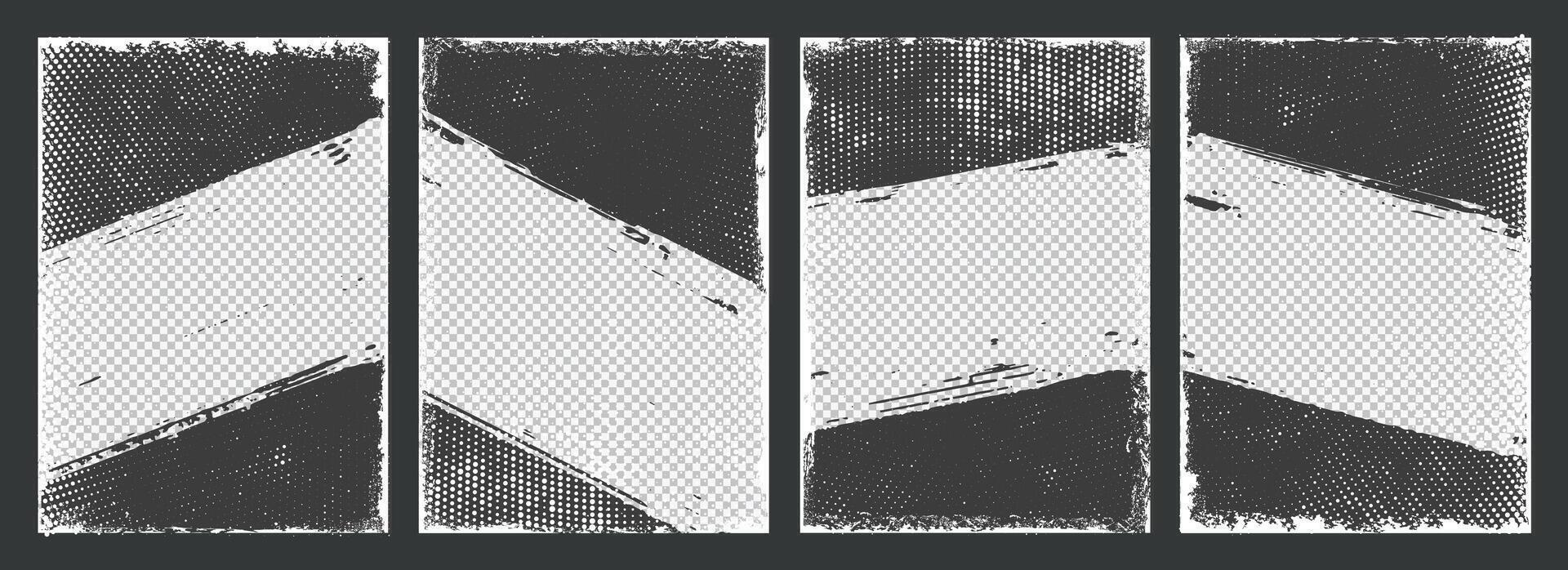 Collection of black colored Grunge Brochure cover template design vector