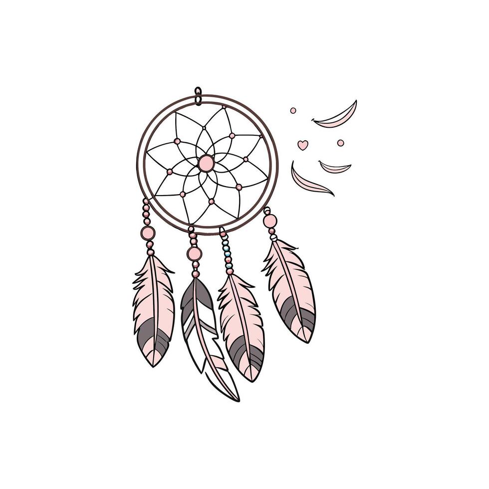 Handcrafted Boho Dreamcatcher with Uplifting Message vector