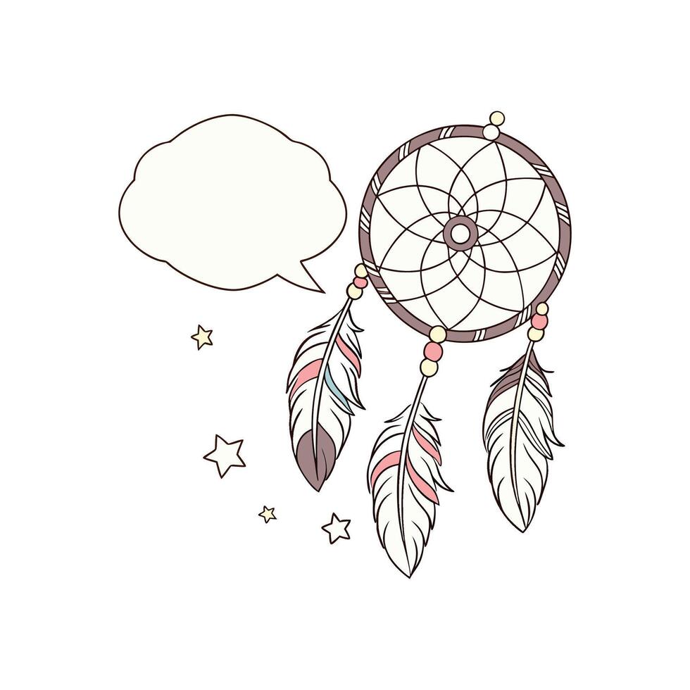 Whimsical Boho Dreamcatcher with Inspiring Words vector