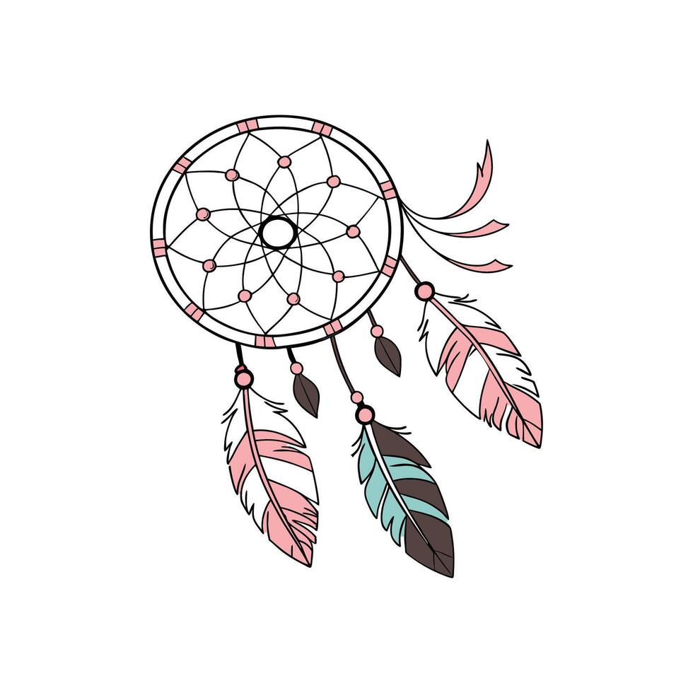Rustic Boho Dreamcatcher with Beautiful Quote vector