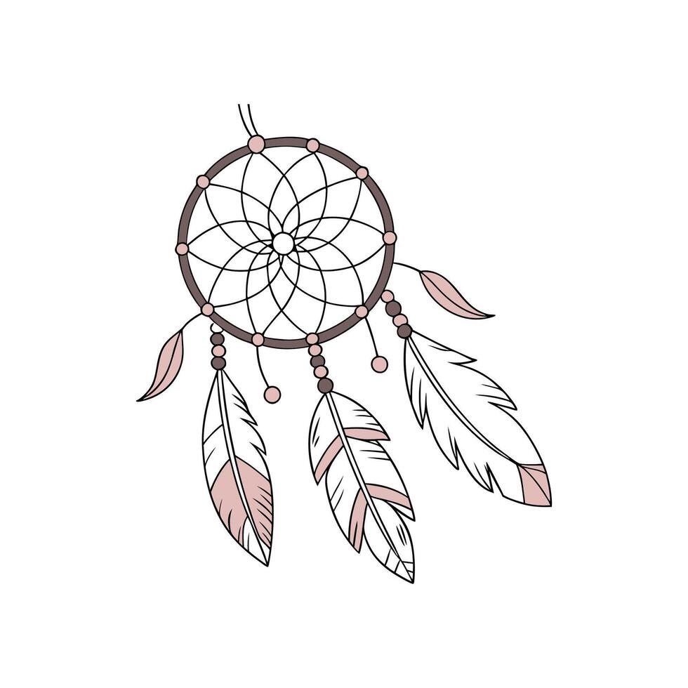Bohemian Style Dreamcatcher with Words of Wisdom vector