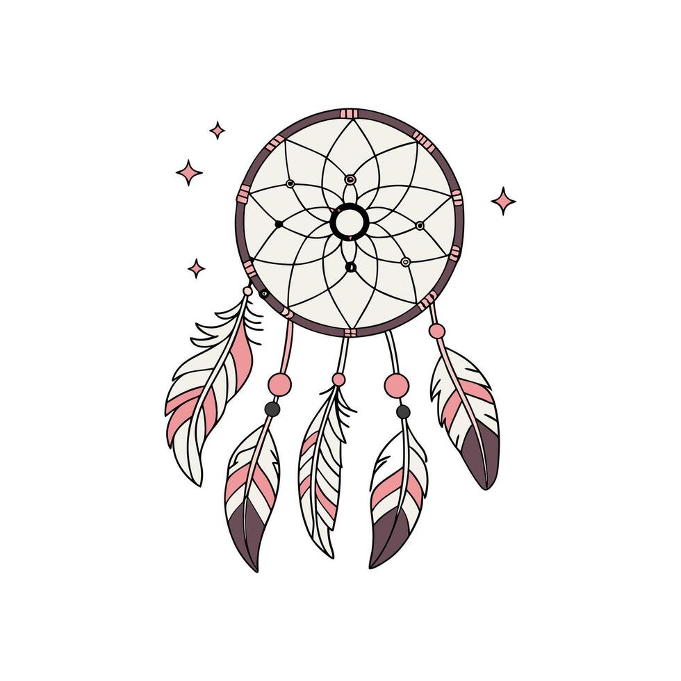 Boho Chic Dreamcatcher with Motivational Quote vector
