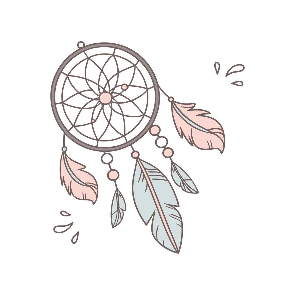 Artistic Boho Dreamcatcher with Meaningful Quote vector