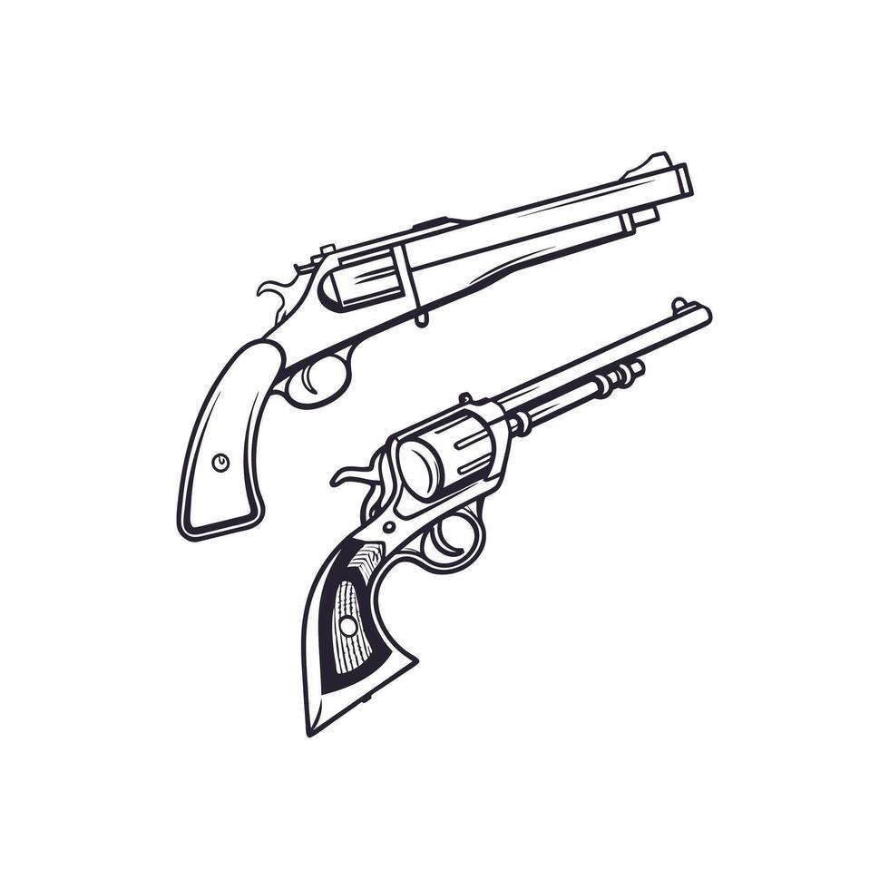 Abstract Gun Shapes in Artistic Expression vector