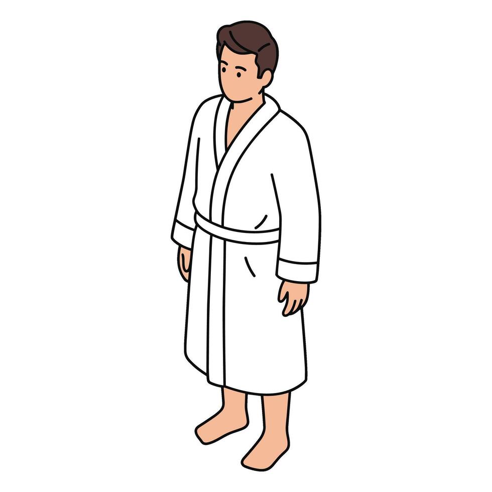 a man in a white robe isolated object vector