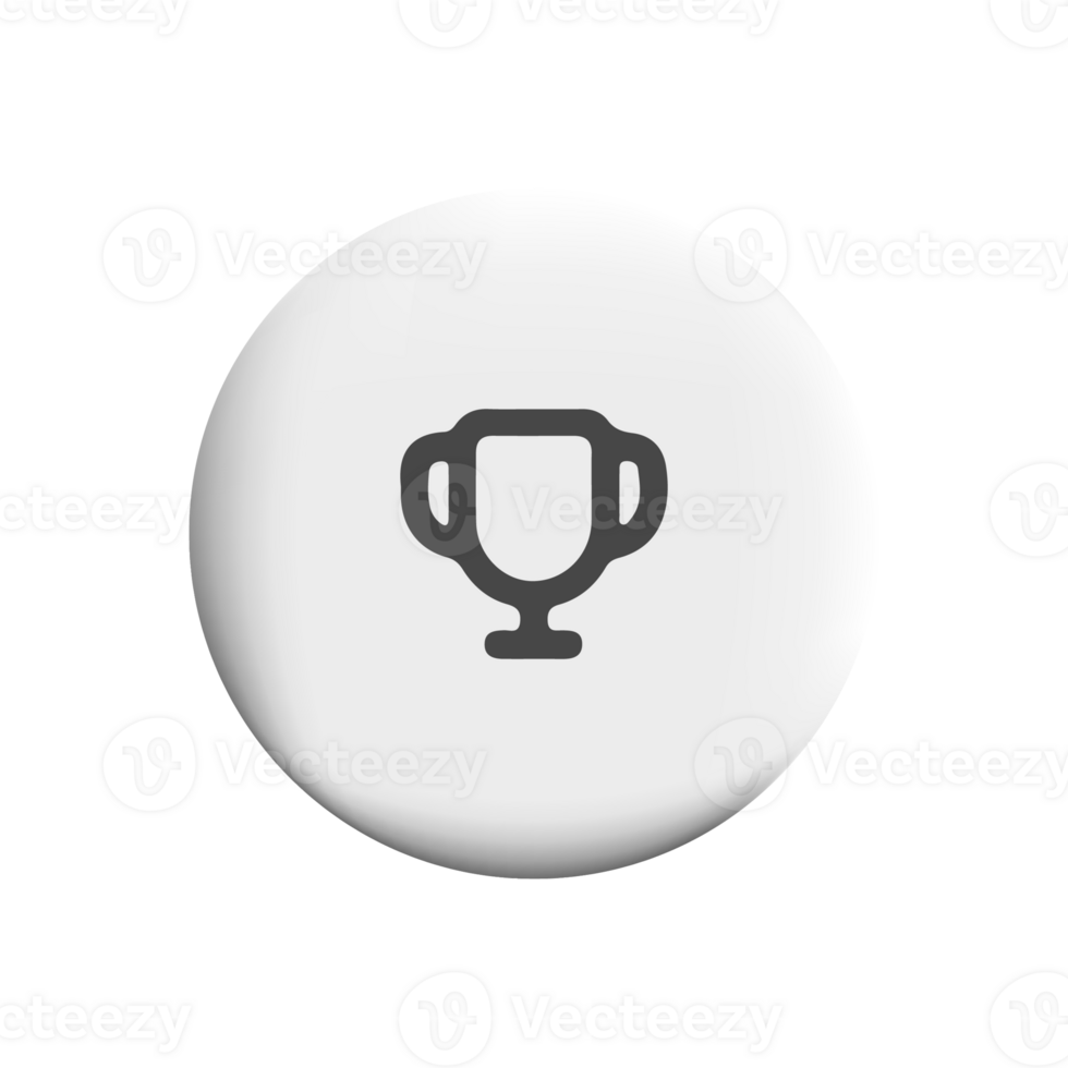 Trophy cup icon on a white button png