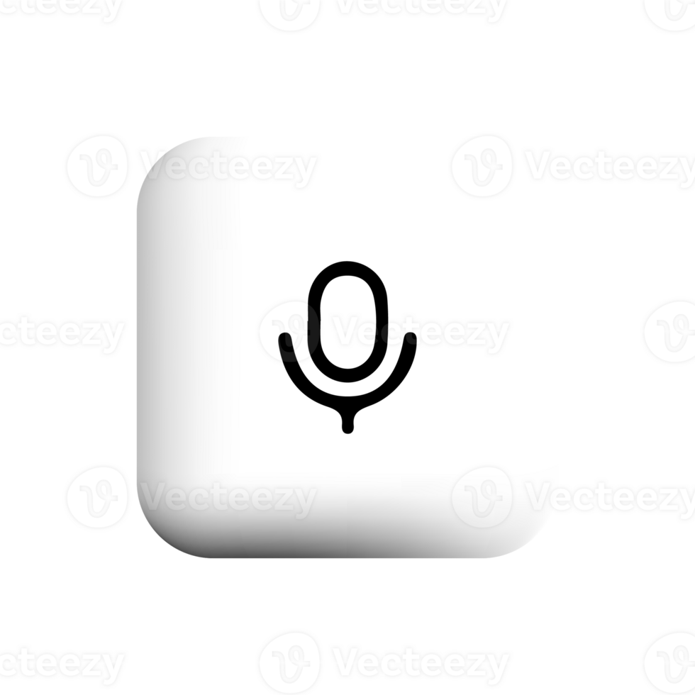 Microphone icon on a white square button png
