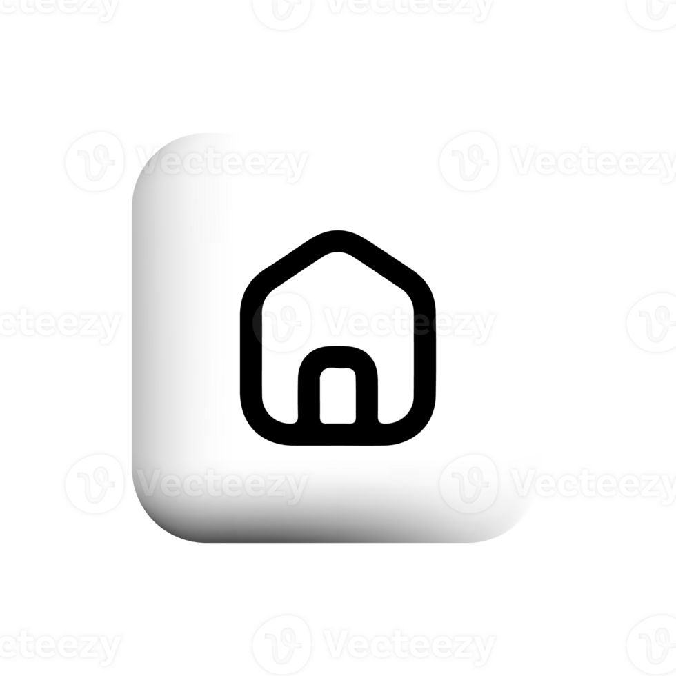 Homepage or house icon on a white button png