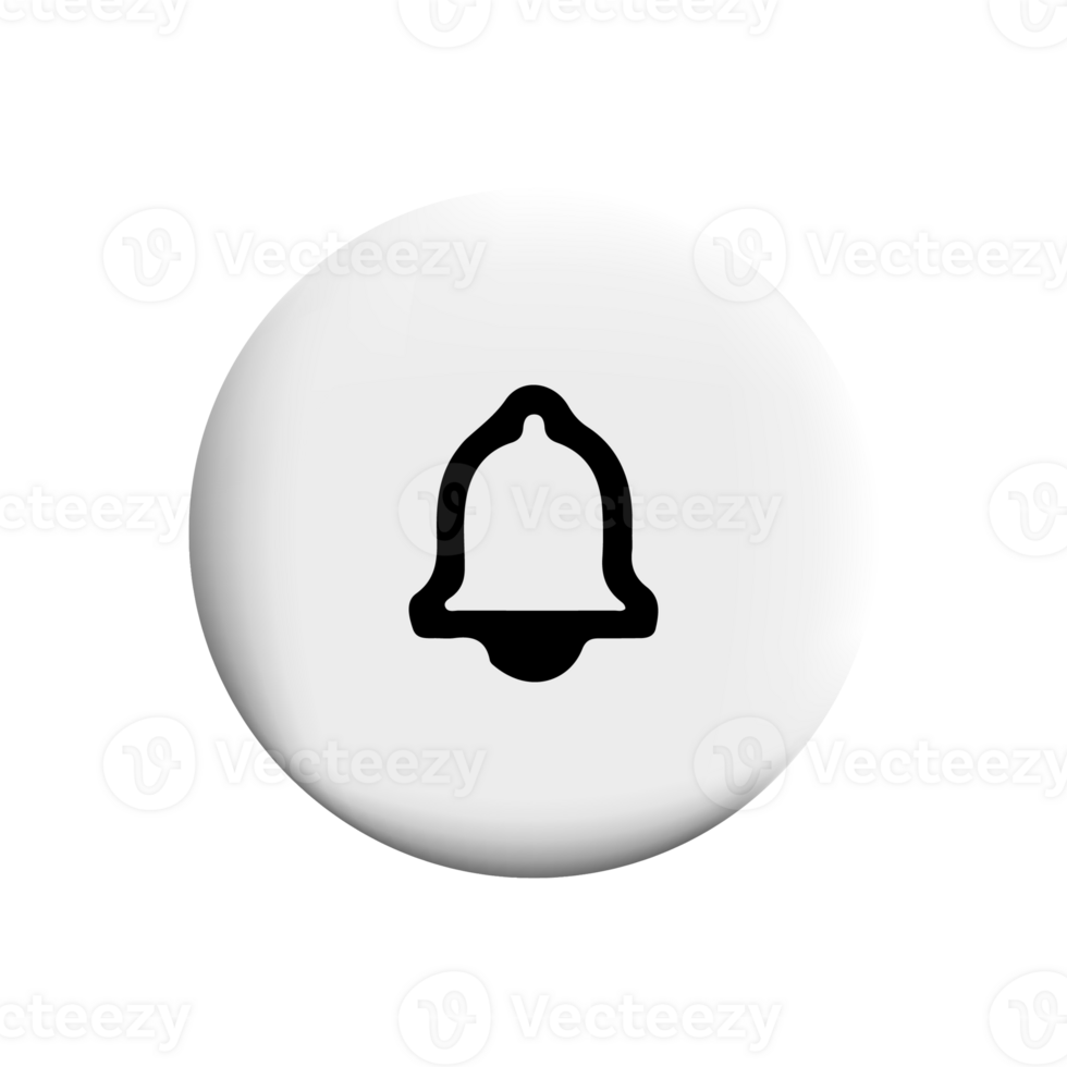 Bell icon on a white button png