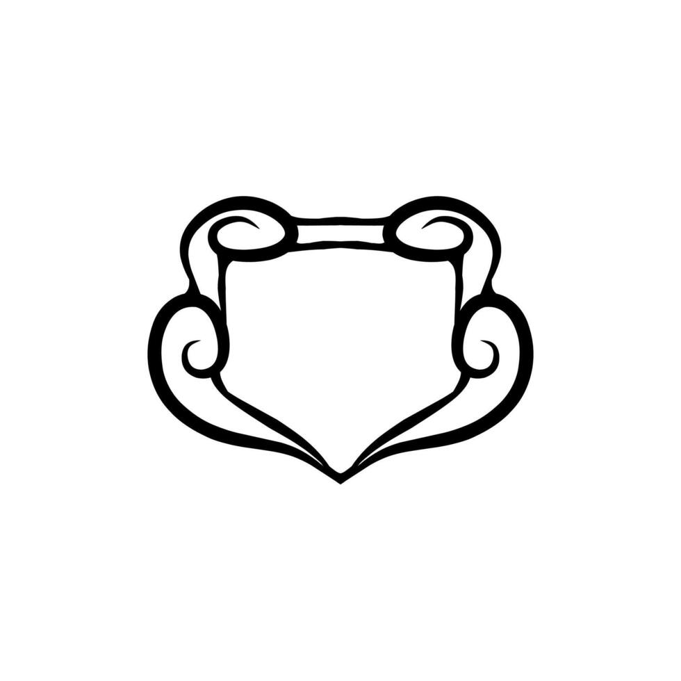 shield symbol with ornaments and black color vector