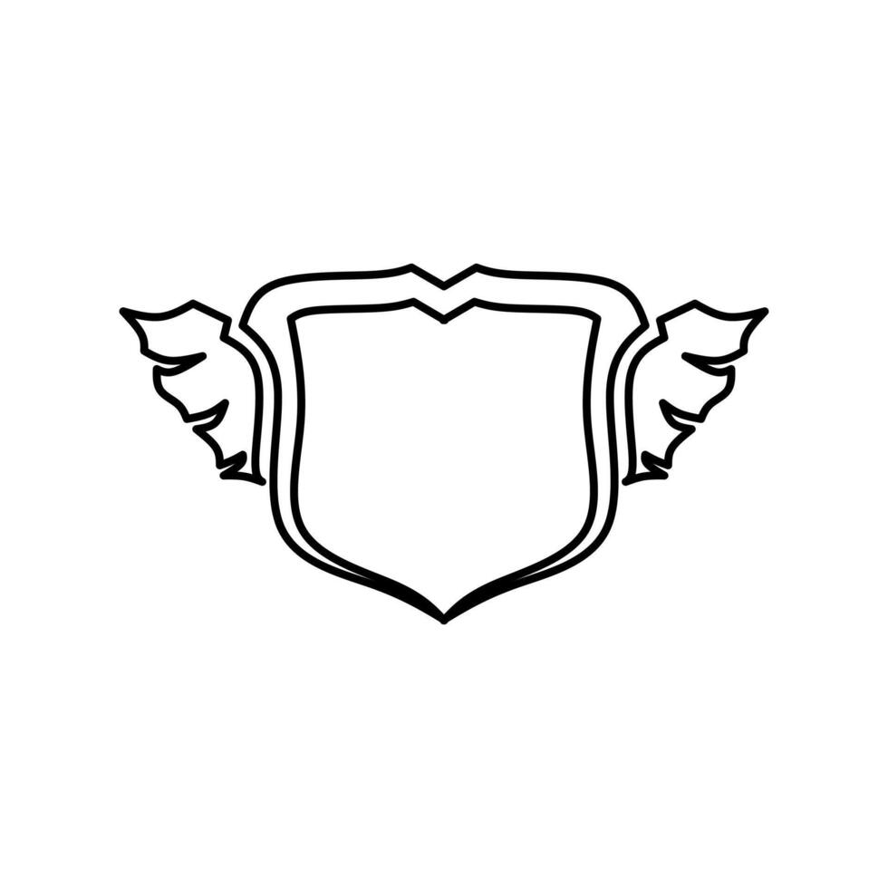black shield emblem with wings vector