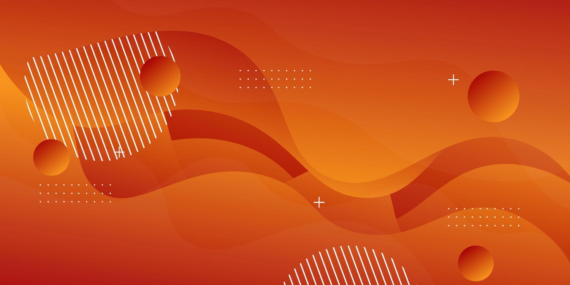 Dark orange geometric business banner design. Creative banner design with wave shape and lines as template. Simple horizontal banner. Eps10 vector