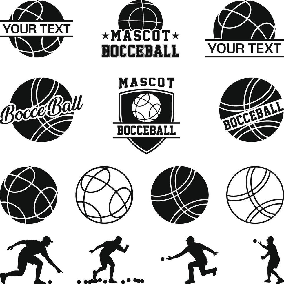 Set of Bocce Ball Logos and Icons, Bocce Ball Icons, Bocce Ball Game Set design flat modern isolated illustration vector