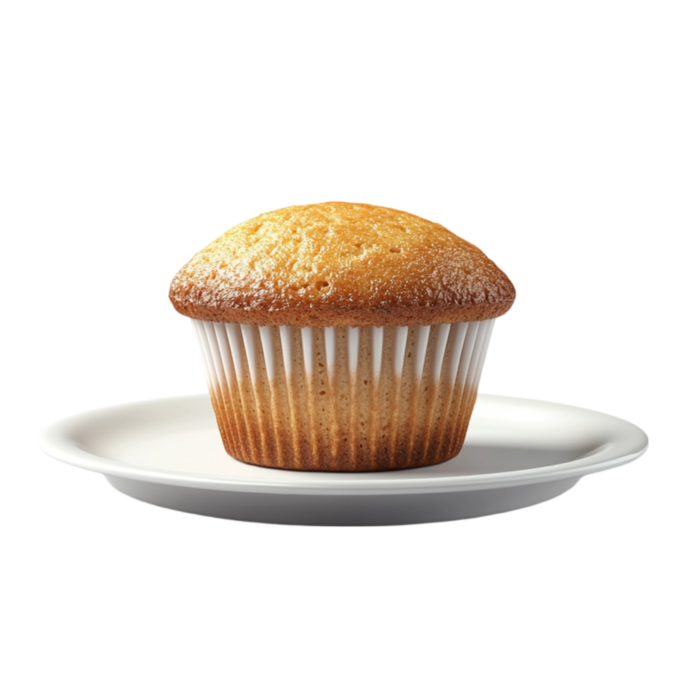 Realistic Muffin with Plate on Transparent Background png