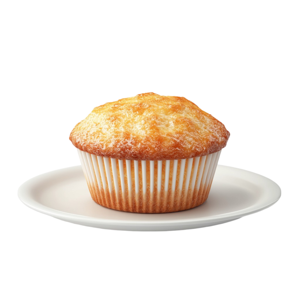 Freshly Baked Muffin Served on a Plate on Transparent Background png