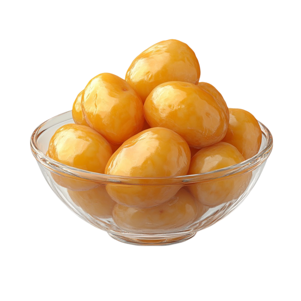 Fresh Potatoes in a Glass Bowl on Transparent Background png