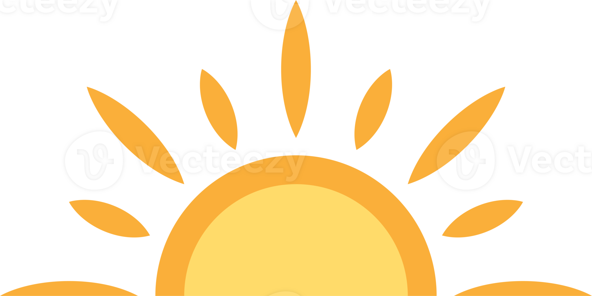A half sun is setting downwards icon sunset concept for graphic design, logo, web site, social media, mobile app, ui. illustration png
