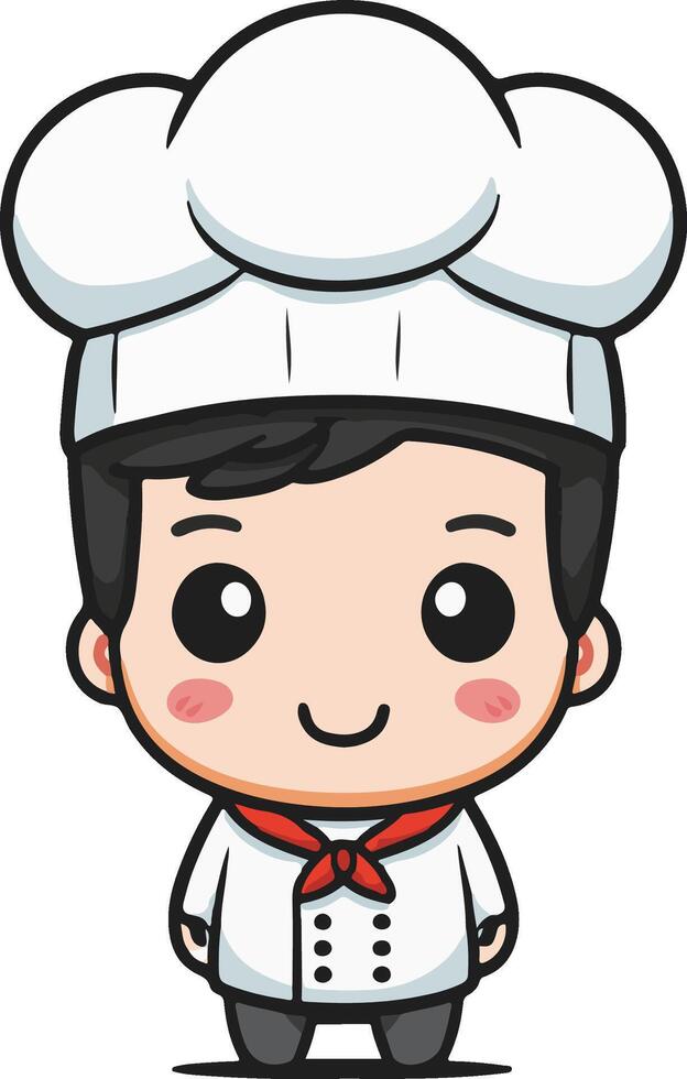 Chef Cartoon Kawaii, Anime Cute Illustration Comic Drawing vector