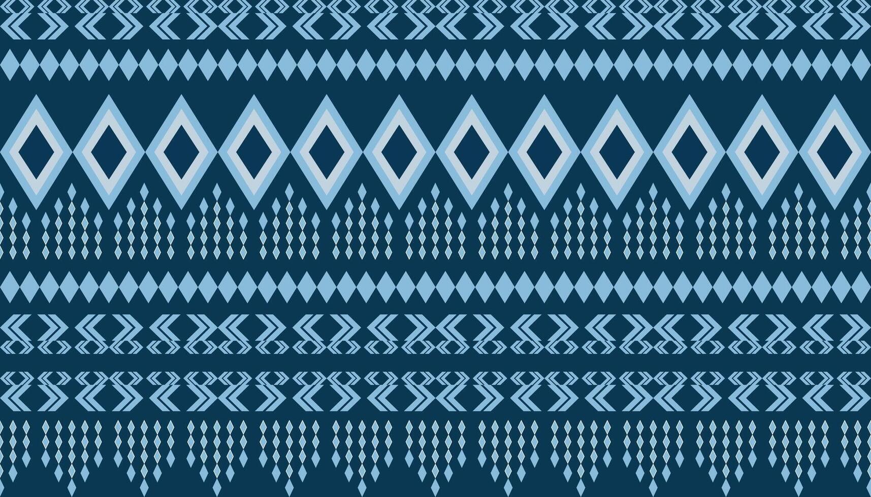 Geometric pattern, diamond shapes, blue tones, repeating design. Represents traditional art, ethnic motifs, textile design. Suitable for fabric prints, backgrounds, wallpaper, and decorative purposes. vector